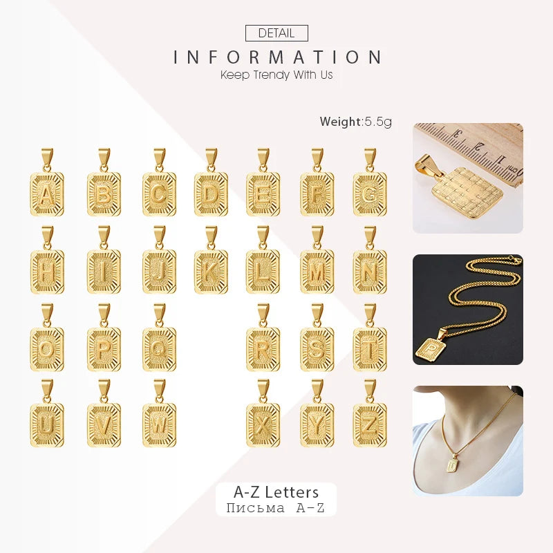 Alphabet Pendant Necklace