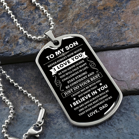 Dog Tag Stainless Steel Pendant Necklace