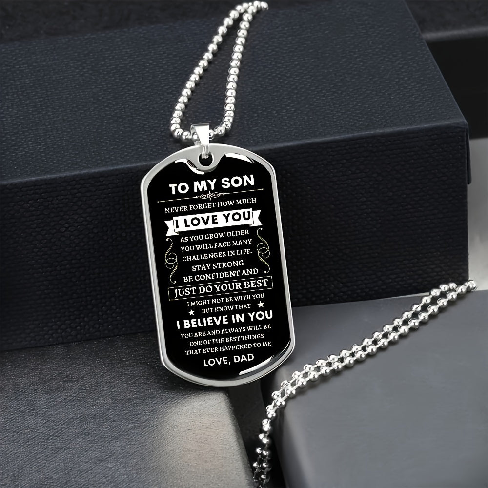 Dog Tag Stainless Steel Pendant Necklace