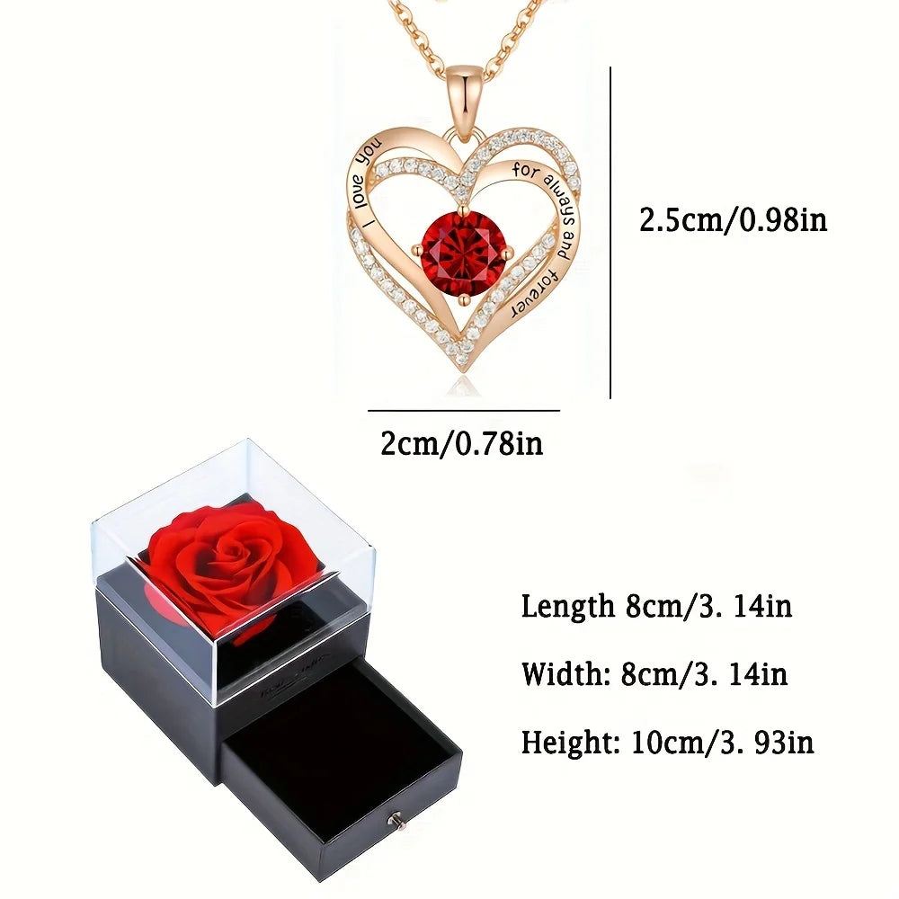 Luxury Red Zirconia Pendant Necklace