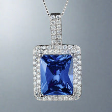 Load image into Gallery viewer, Elya Radiant Cut Pendant Necklace: Green