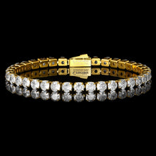 Load image into Gallery viewer, Crucible 18K Gold Plated Simulated Diamond Tennis Bracelet