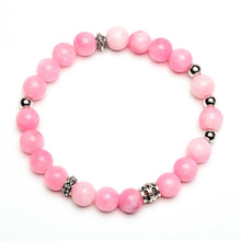 Load image into Gallery viewer, Dyed Pink Jade Natural Gemstone Beaded Stretch Bracelet
