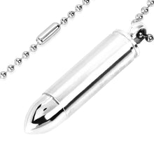 Load image into Gallery viewer, Bullet Capsule Stainless Steel Pendant: SILVER
