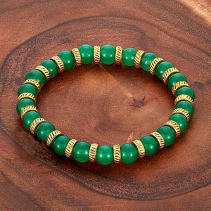 Dyed Jade Stone Bead Stretch Bracelet (8mm): Pink
