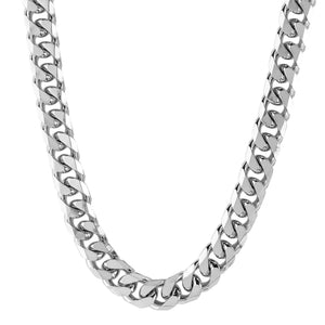 Stainless Steel Beveled Cuban Chain Necklace