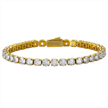 Load image into Gallery viewer, Crucible 18K Gold Plated Simulated Diamond Tennis Bracelet: 7.5 Inch