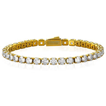 Load image into Gallery viewer, Crucible 18K Gold Plated Simulated Diamond Tennis Bracelet: 9 Inch