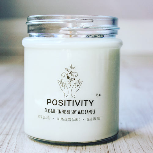 Positivity Crystal Charge Candle | Healing Crystal Candle