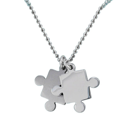Autism Awareness Jigsaw Puzzle Necklace