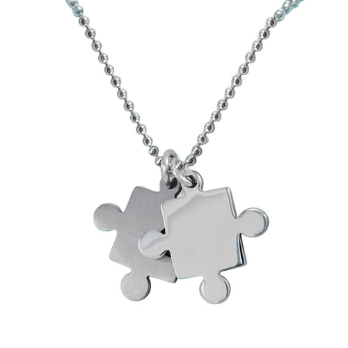 Autism Awareness Jigsaw Puzzle Necklace